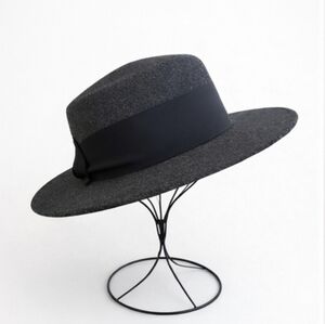 Lite Felt Gray Wool Bolero Style Wide Brim Hat 22" Circumference